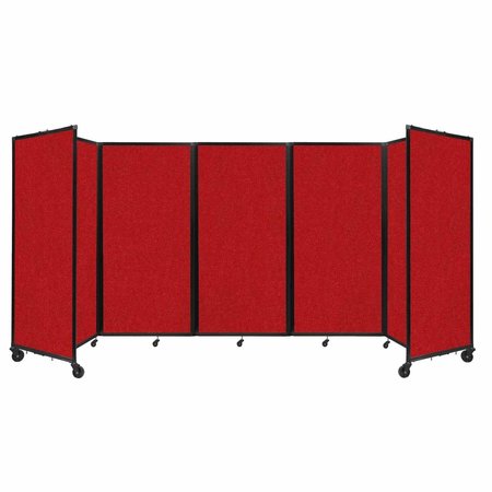 VERSARE Room Divider 360 Folding Portable Partition 14' x 6' Red Fabric 1172527